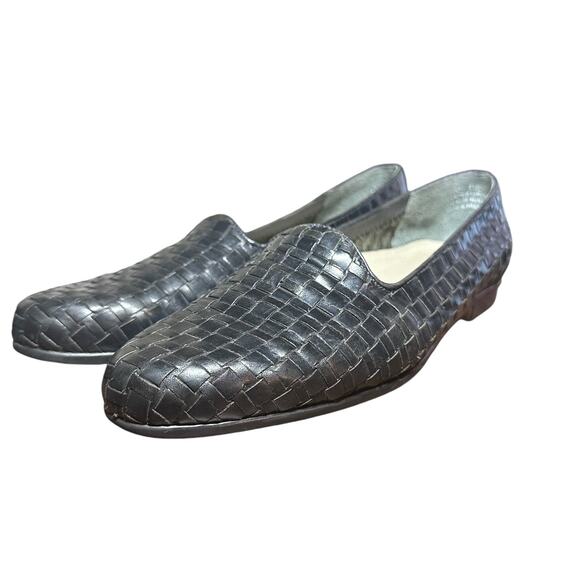 Trotters Black Woven Leather Loafer Flats - Size 8.5 - Picture 7 of 13